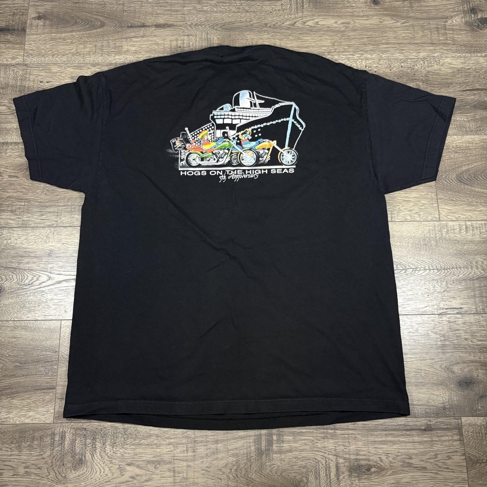 Vintage Margaritaville Shirt Mens XL Black Hogs On The High Seas Biker Tee Y2K